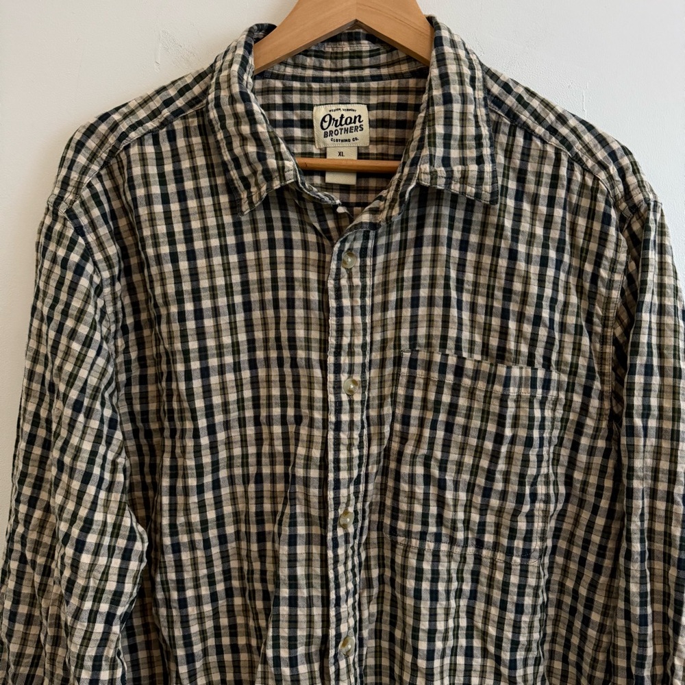 Orton Brothers Mid-Weight Flannel Shirt Mens Cotton Button Up Plaid Vermont XL - Picture 5 of 10